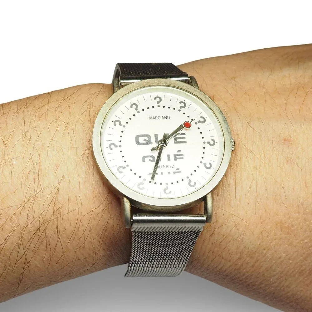 Marciano (Guess) Que Vintage Mesh Band Unisex Watch- Silver - Needs Battery